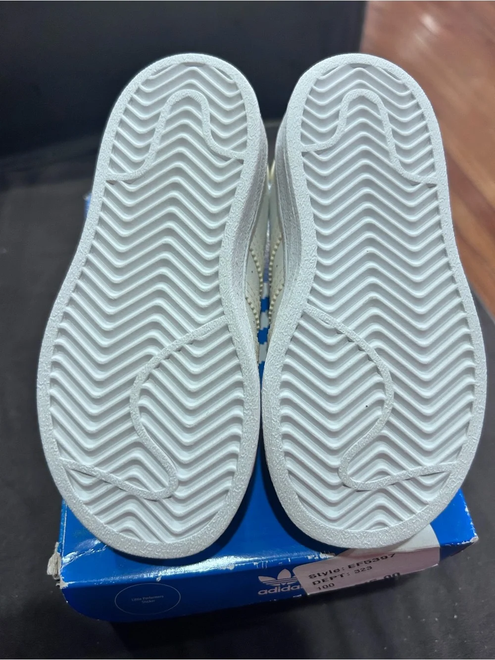 adidas Kids Superstar EL I White Leather Toddler Sneakers